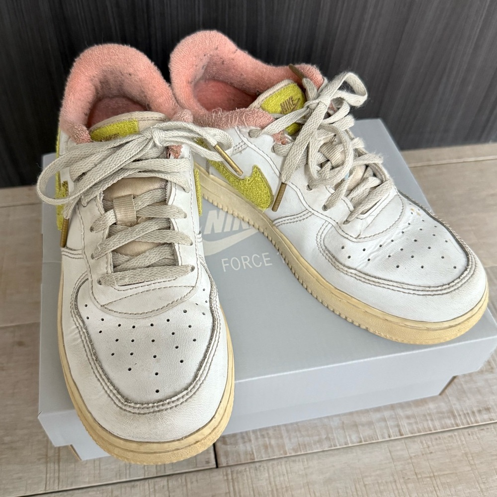 Nike Air Force 1 with Pink and Yellow Accents